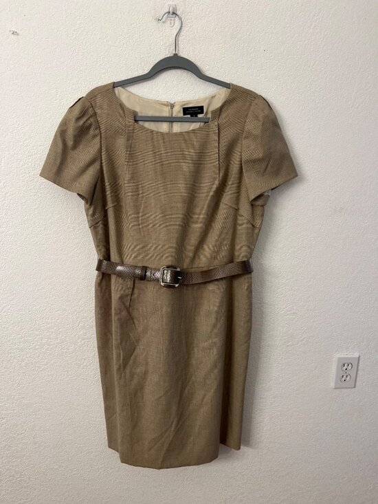 Tahari Arthur S. Levine Womens Brown Belted Sheath Dress Size 16 - Picture 1 of 5